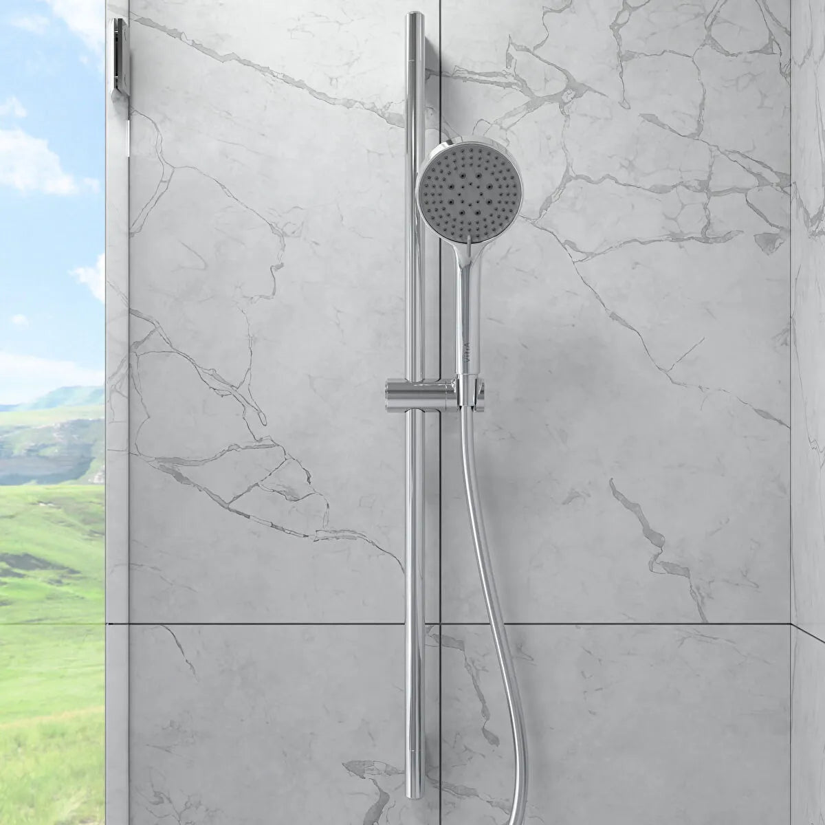 Artema Base Round Sürgülü El Duşu Takımı 3F (100 Mm), Parlak Krom