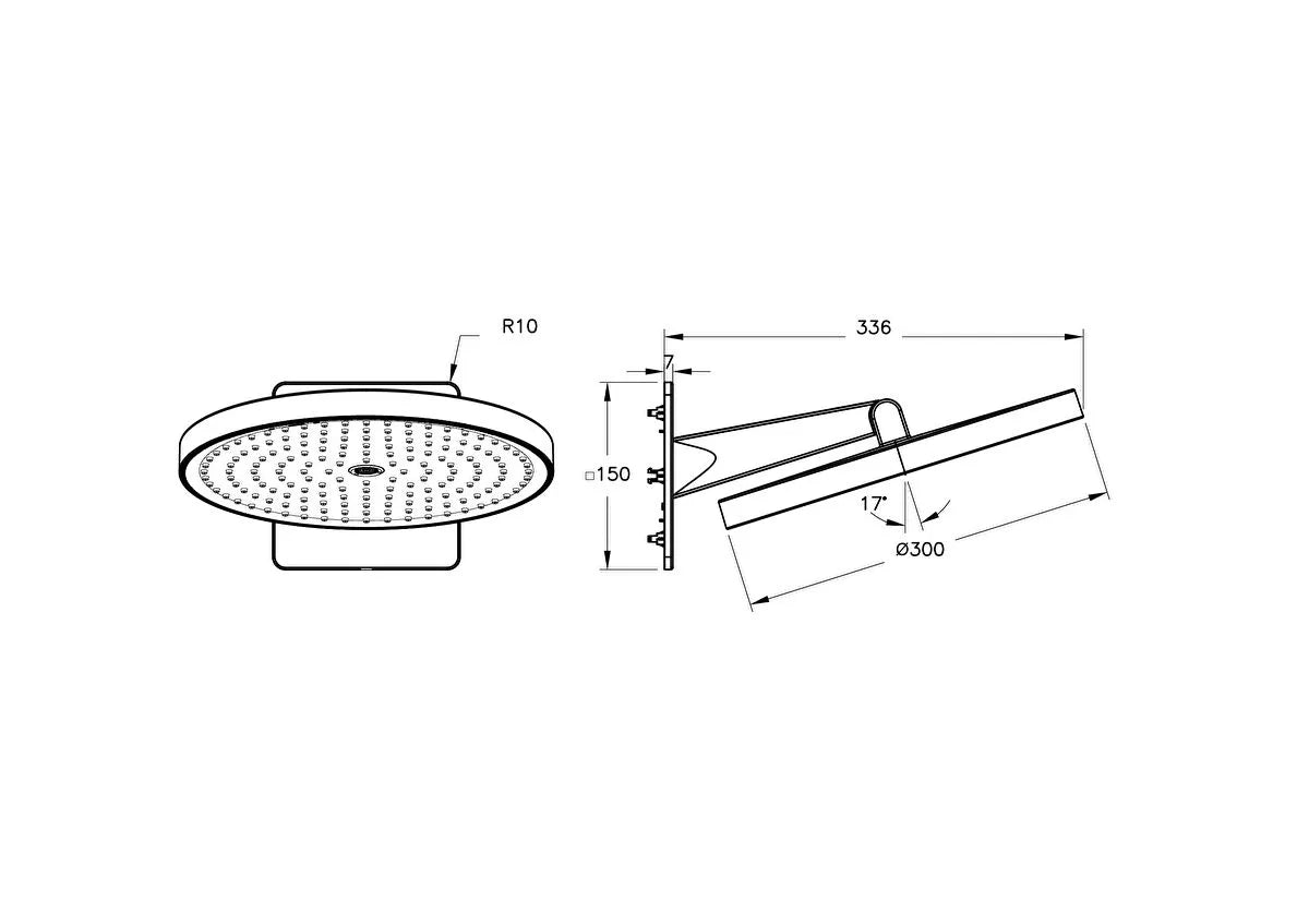 VitrA Prime Round Duş Başlığı (2F) (300 Mm), Mat Siyah