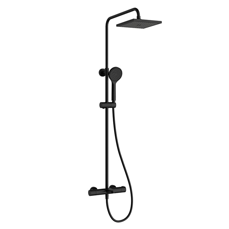 Artema Aquaheat Joy Square 200 Banyo Bataryalı Duş Sistemi, Mat Siyah