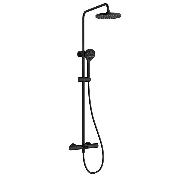 Artema Aquaheat Joy Round 200 Banyo Bataryalı Duş Sistemi, Mat Siyah