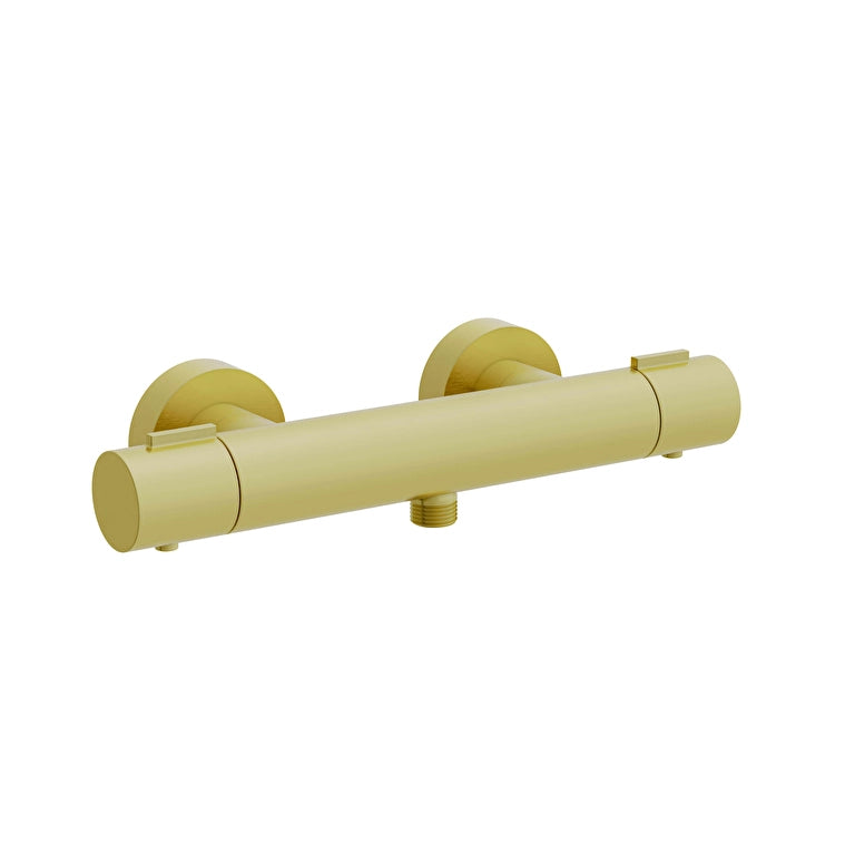 Artema Base Round Termostatik Duş Bataryası, Fırçalı Altın