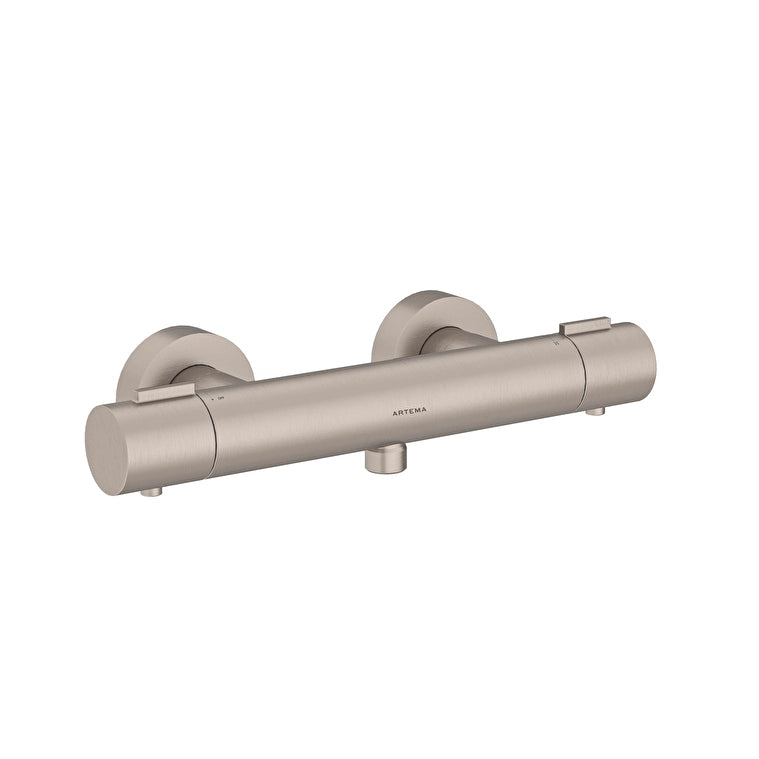 Artema Base Round Termostatik Duş Bataryası, Fırçalı Nikel
