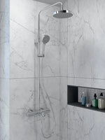 Artema Base Round 200 Termostatik Banyo Bataryalı Duş Sistemi, Parlak Krom