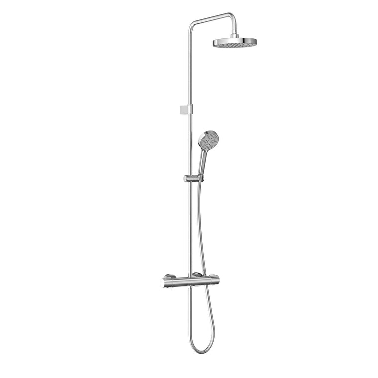 Artema Base Round 200 Termostatik Duş Bataryalı Duş Sistemi, Parlak Krom