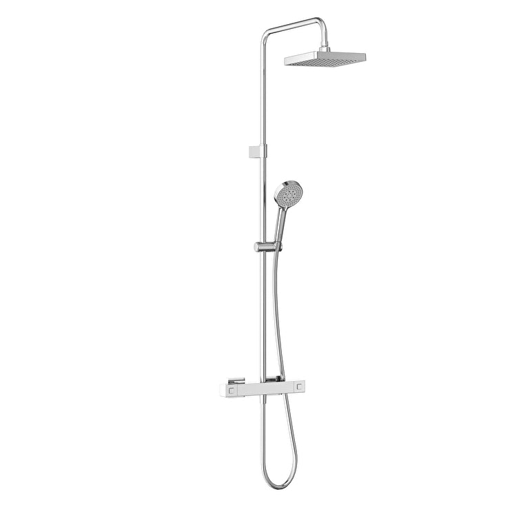 Artema Base Square 200 Termostatik Duş Bataryalı Duş Sistemi, Parlak Krom