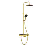 Artema Core Round 250 Termostatik Banyo Bataryalı Duş Sistemi, Fırçalı Altın