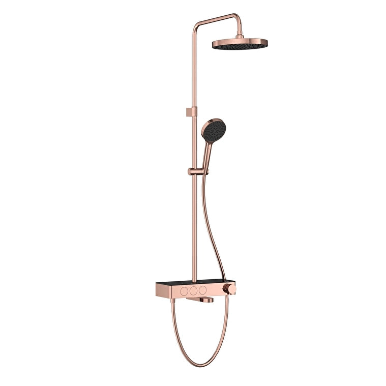 Artema Core Round 250 Termostatik Banyo Bataryalı Duş Sistemi, Soft Bakır