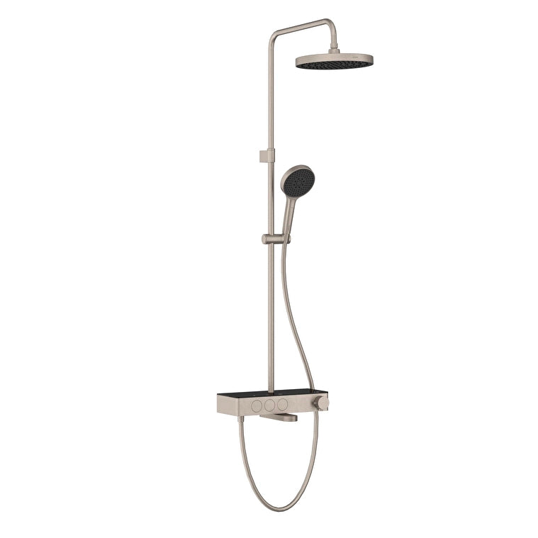 Artema Core Round 250 Termostatik Banyo Bataryalı Duş Sistemi, Fırçalı Nikel