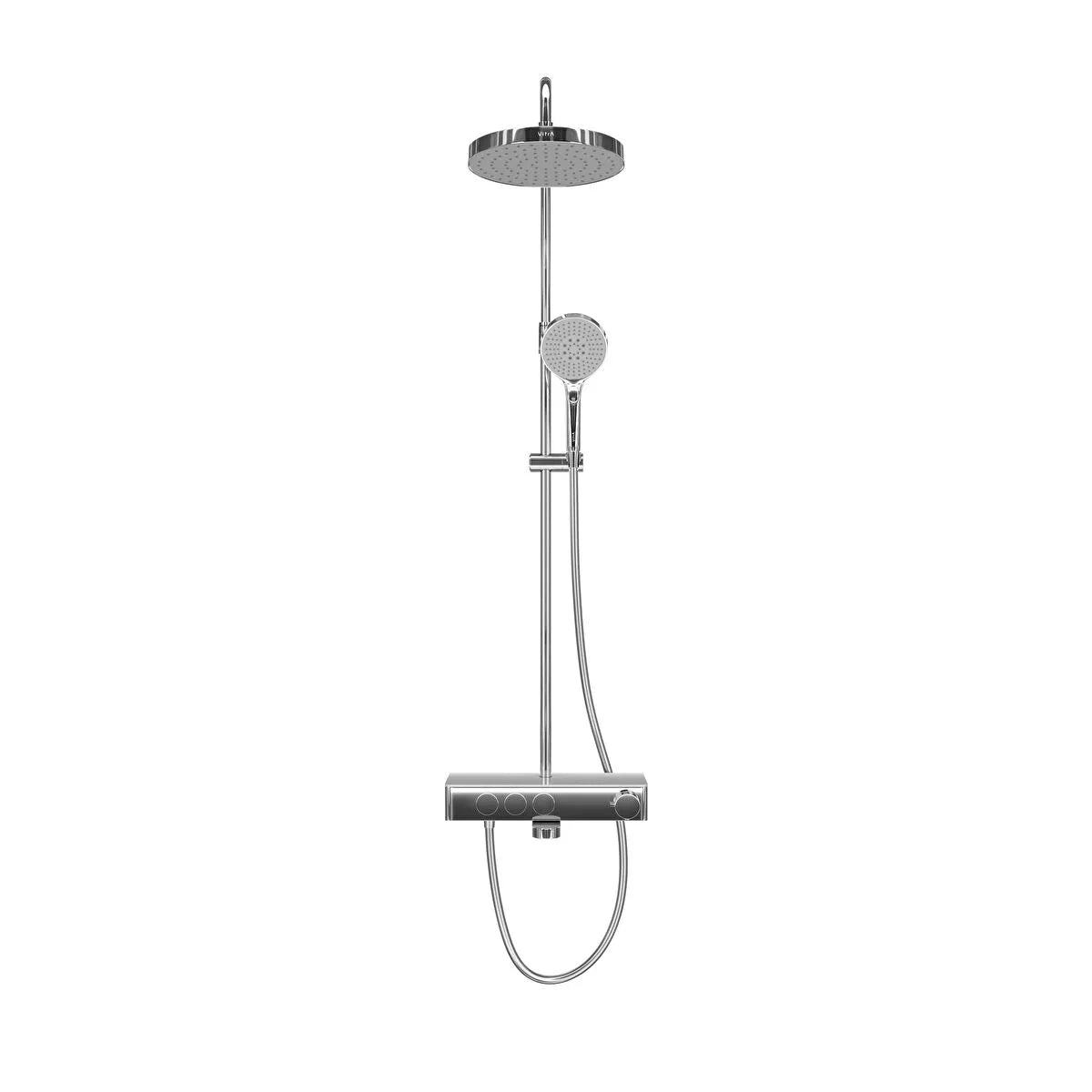 Artema Core Round 250 Termostatik Banyo Bataryalı Duş Sistemi, Parlak Krom