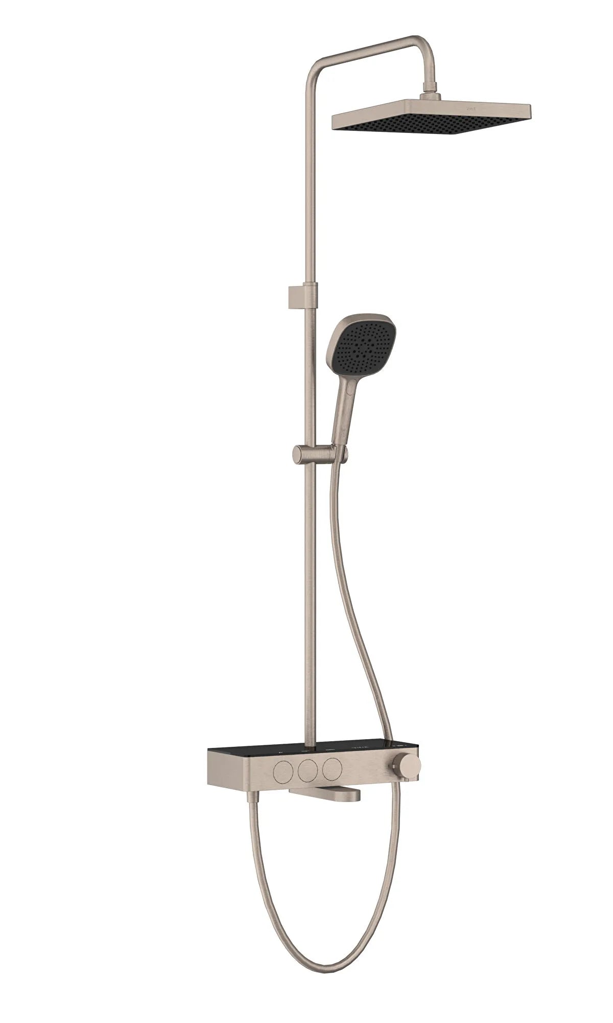 Artema Core Square 250 Termostatik Banyo Bataryalı Duş Sistemi, Fırçalı Nikel