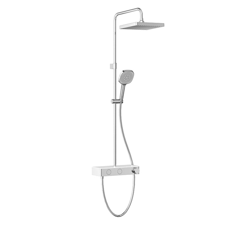 Artema Core Square 250 Termostatik Duş Bataryalı Duş Sistem, Parlak Krom