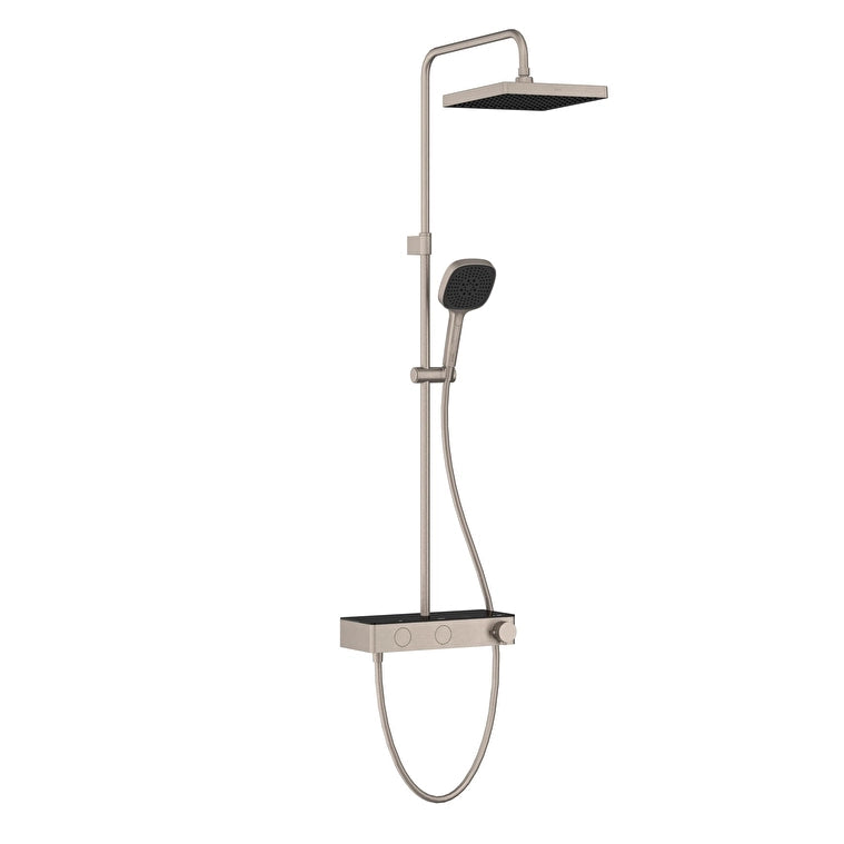 Artema Core Square 250 Termostatik Duş Bataryalı Duş Sistem, Fırçalı Nikel