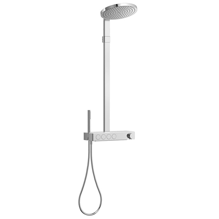 VitrA Prime Round 300 Termostatik Banyo Bataryalı Duş Sistemi, Parlak Krom