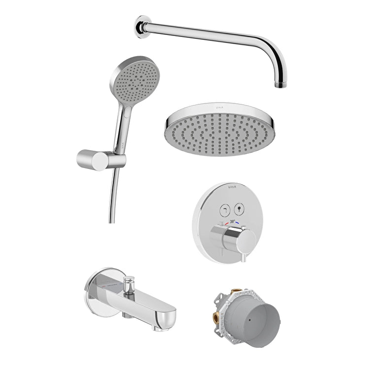 Artema Aquacontrol Round Ankastre Banyo Seti, Parlak Krom