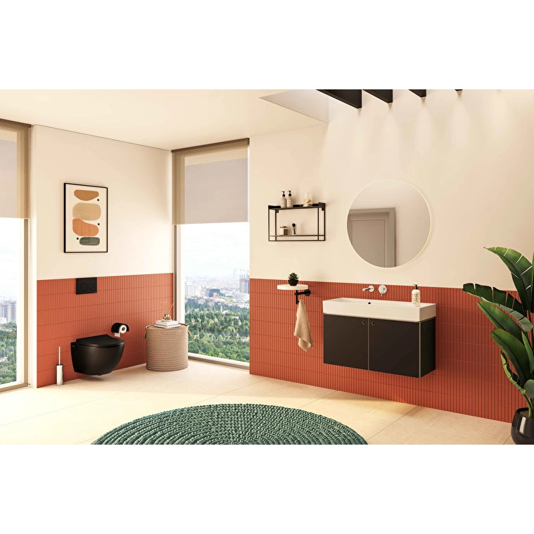 VitrA Sento Asma Klozet, Rim-ex, Gizli Montajlı, 54 cm, Mat Siyah