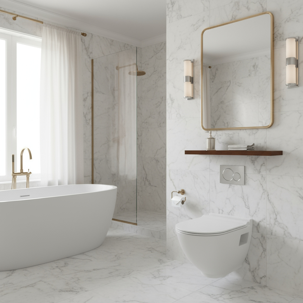 Bien Harmony Rimless Asma Klozet Seti 50 cm, Parlak Beyaz