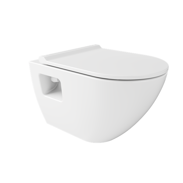 Bien Nicole Rimless Asma Klozet Seti 50 cm, Parlak Beyaz