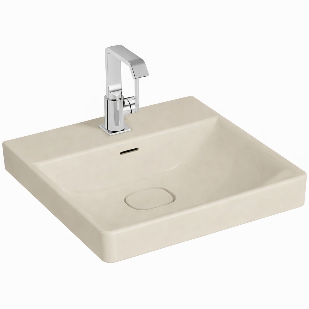 VitrA Metropole Lavabo, Kare, 50x47 cm, Mat Kum Beji