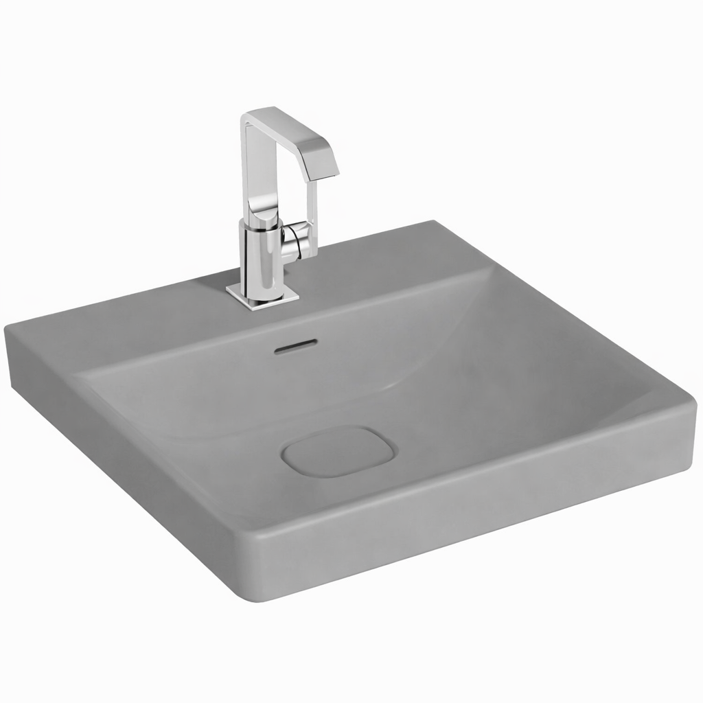 VitrA Metropole Lavabo, Kare, 50x47 cm, Mat Taş Gri