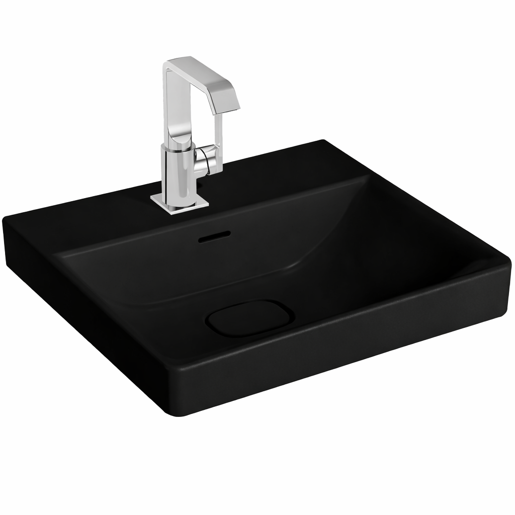 VitrA Metropole Lavabo, Kare, 60x47 cm, Mat Siyah