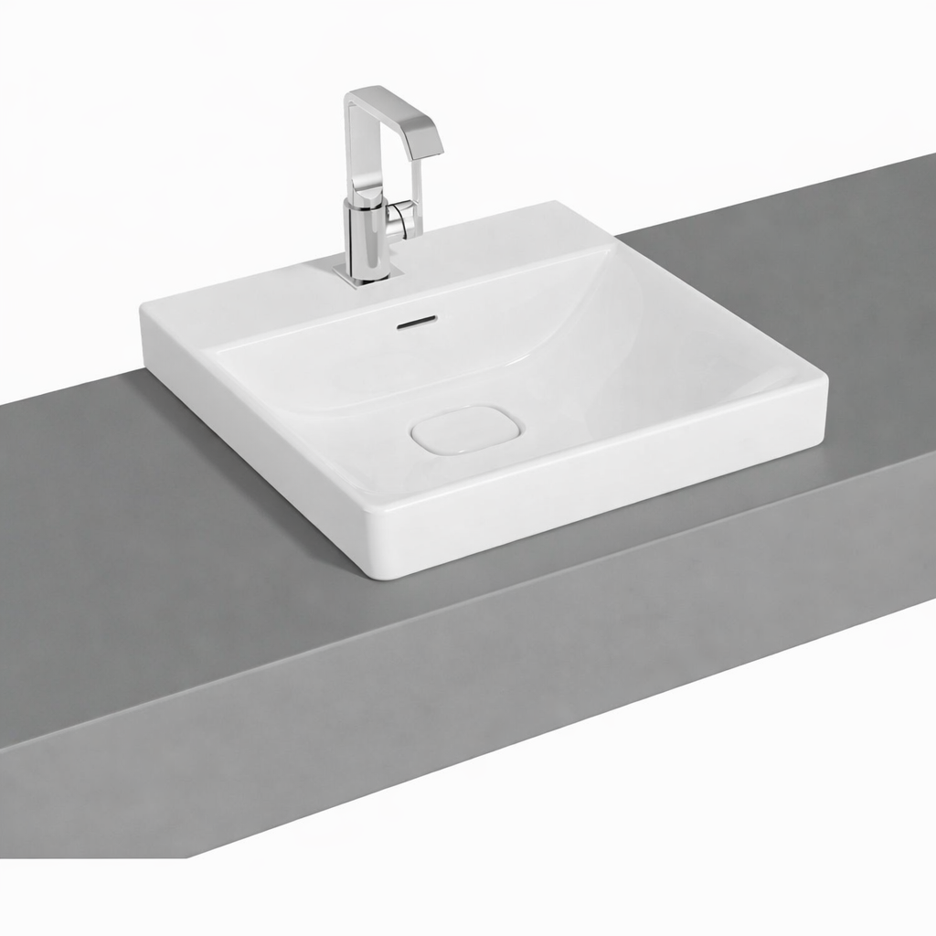 VitrA Metropole Tezgah Üstü Lavabo, Kare, 50x47 cm, Mat Beyaz