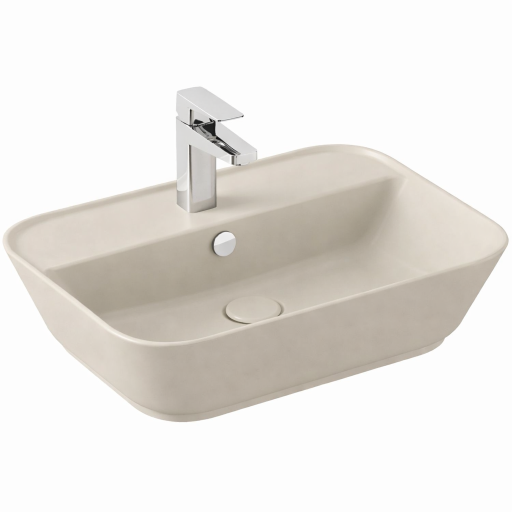 VitrA Geo Tezgah Üstü Lavabo, Dikdörtgen, 60x43 cm, Mat Kum Beji