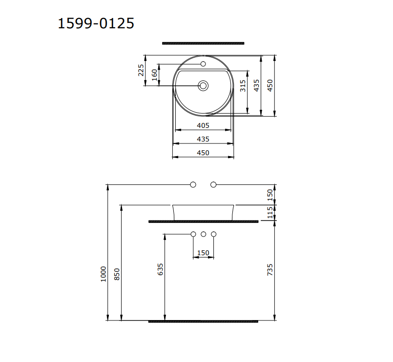 Bocchi Slim Line Yuvarlak Lavabo P.Burgonya Bordosu