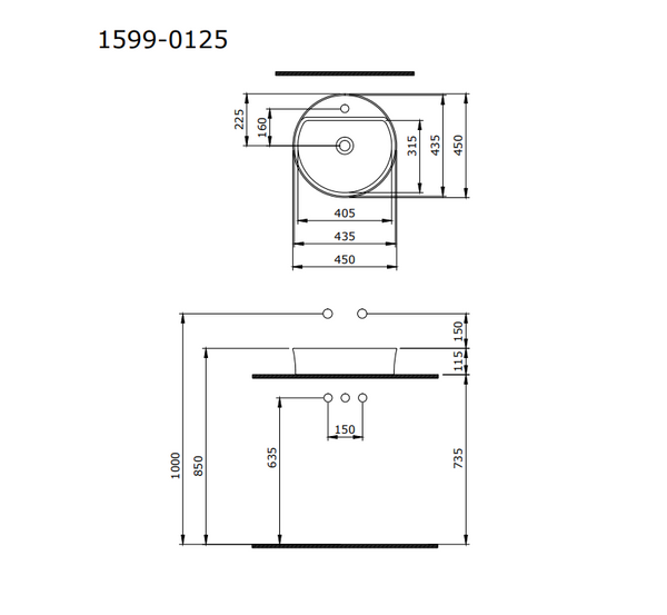 Bocchi Slim Line Yuvarlak Lavabo P.Burgonya Bordosu