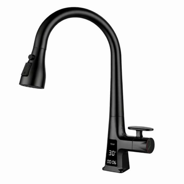 fleko-ligth-siyah-spiralli-mutfak-eviye-bataryasi