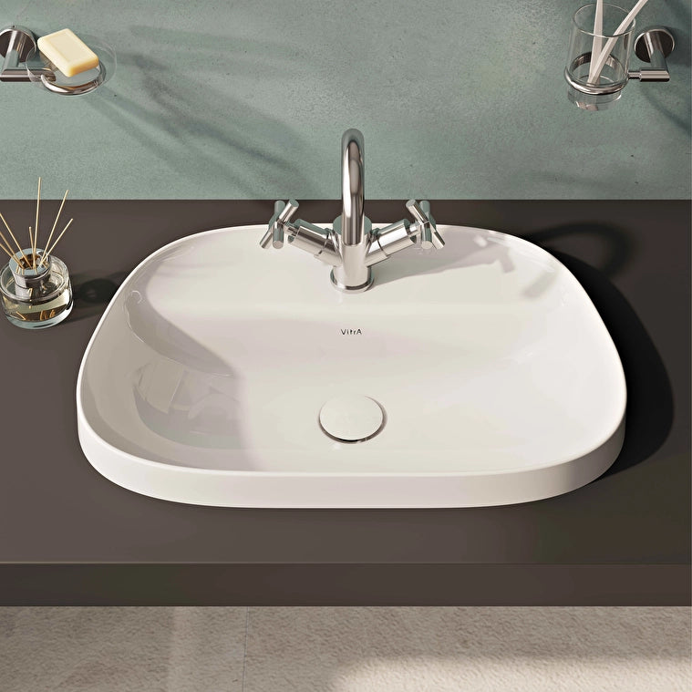 VitrA Frame Yarım Tezgahüstü Lavabo, Tv Shape, 57x39 cm