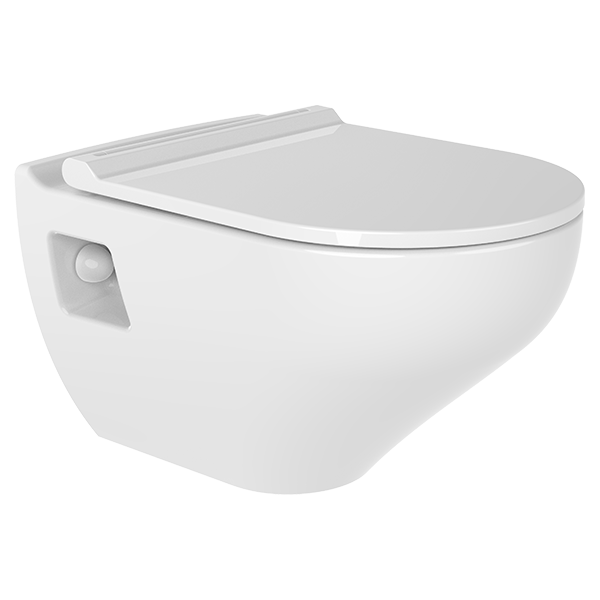 Bien İon Rimless Asma Klozet Seti 50 cm, Parlak Beyaz