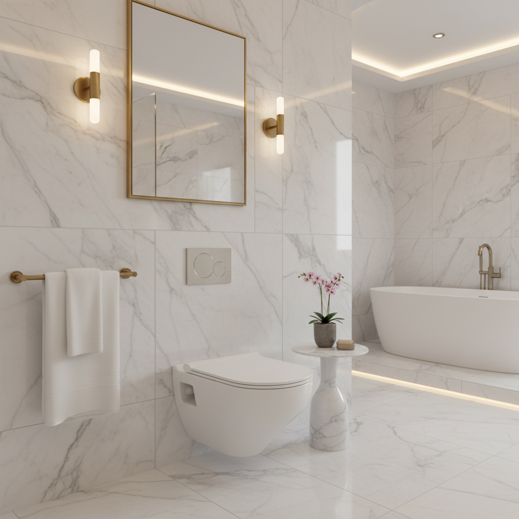 Bien İon Rimless Asma Klozet Seti 50 cm, Parlak Beyaz