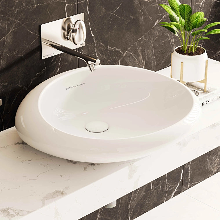 VitrA İstanbul Ankastre Lavabo Bataryası (Uzun) (Sıva Üstü Grubu), Parlak Krom