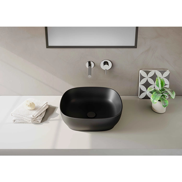 VitrA Outline Kare Çanak Lavabo, 48 cm, Mat Siyah