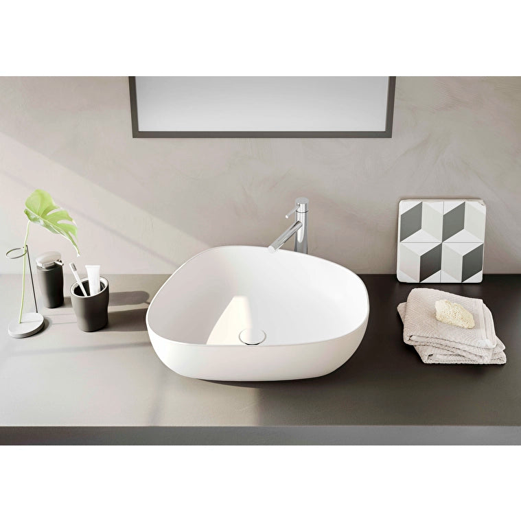 VitrA Outline Asimetrik Çanak Lavabo, 56 cm, Mat Beyaz
