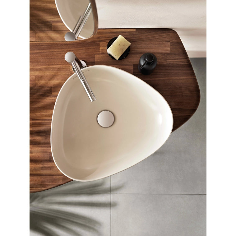 VitrA Plural Üçgen Alçak Çanak Lavabo, 47 cm, Mat Kil Beji