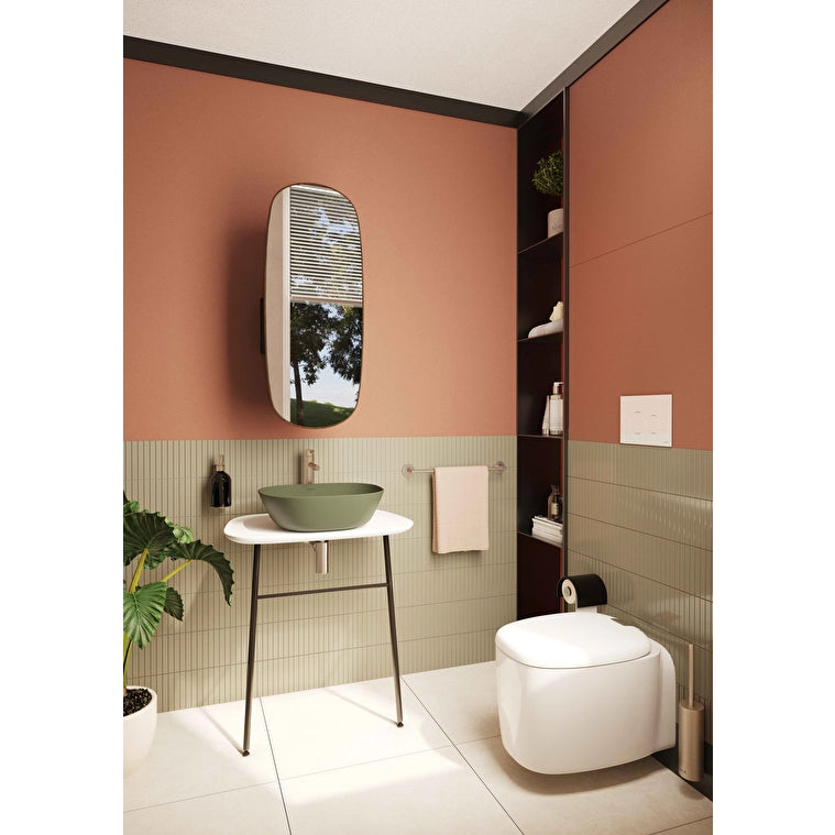 VitrA Plural Kare Alçak Çanak Lavabo, 45 cm, Mat Yosun Yeşili