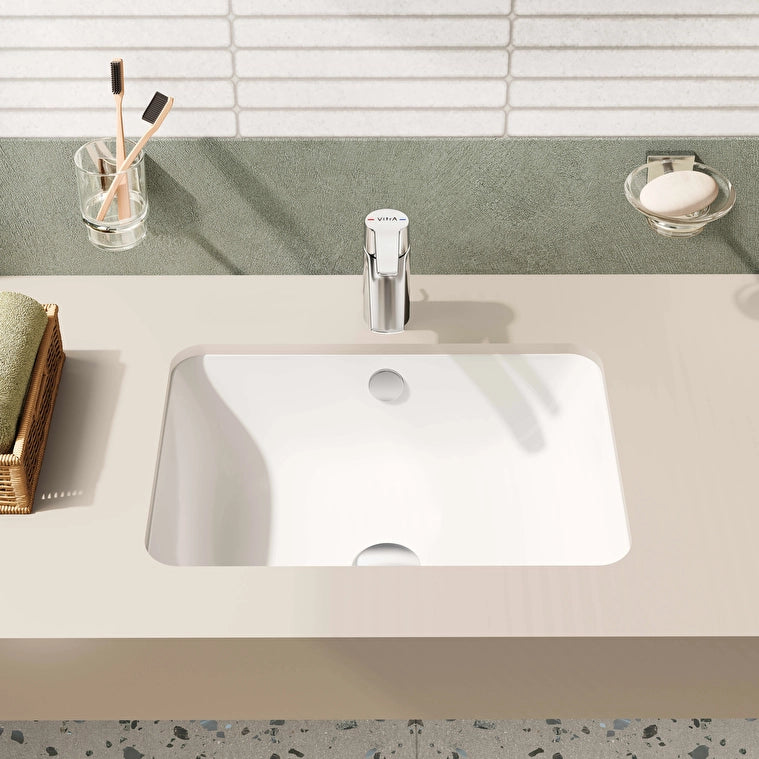 VitrA S20 Tezgahaltı Lavabo, Dikdörtgen, Kompakt, 50x37 cm