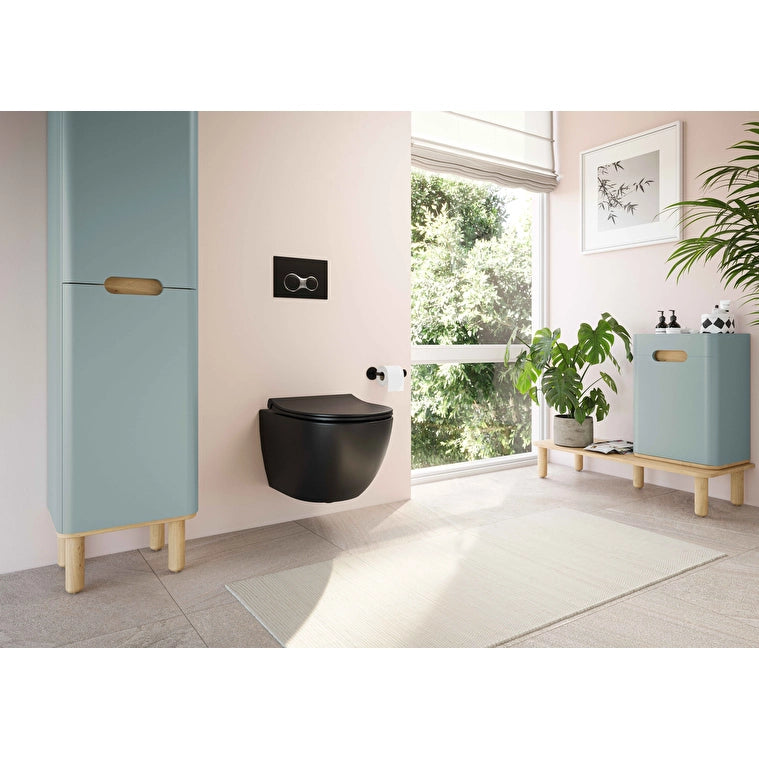 VitrA Sento Asma Klozet, Rim-ex, Gizli Montajlı, 54 cm, Mat Siyah