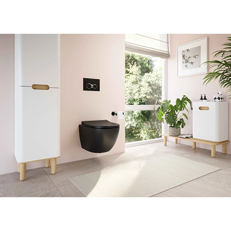 VitrA Sento Asma Klozet, Rim-ex, Gizli Montajlı, 54 cm, Mat Siyah