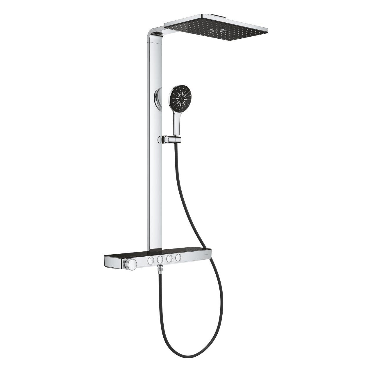 Grohe Rainshower Aqua Pure SmartControl Duş Sistemi, Duvara Monte, Termostatik Bataryalı Duş Kolonu, Siyah-Krom