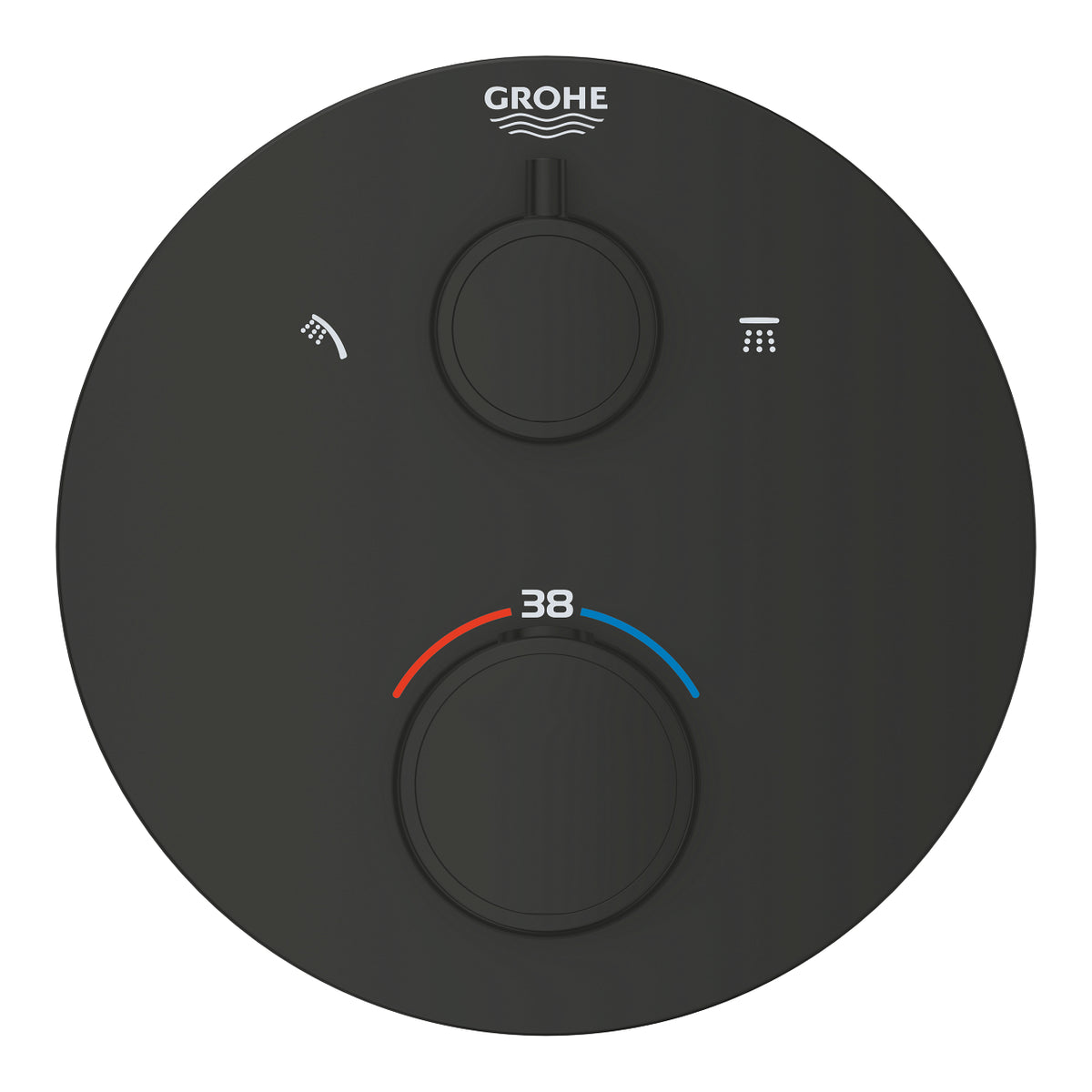 Grohe Grohtherm Termostatik Banyo/Duş Bataryası (Sıva Üstü Grubu), 2 Yollu, Mat Siyah