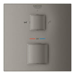 Grohe Grohtherm Cube Çift Yönlü Termostatik Ankastre Banyo Bataryası (2 Yollu, Sıva Üstü Grubu) Fırçalı Sert Grafit