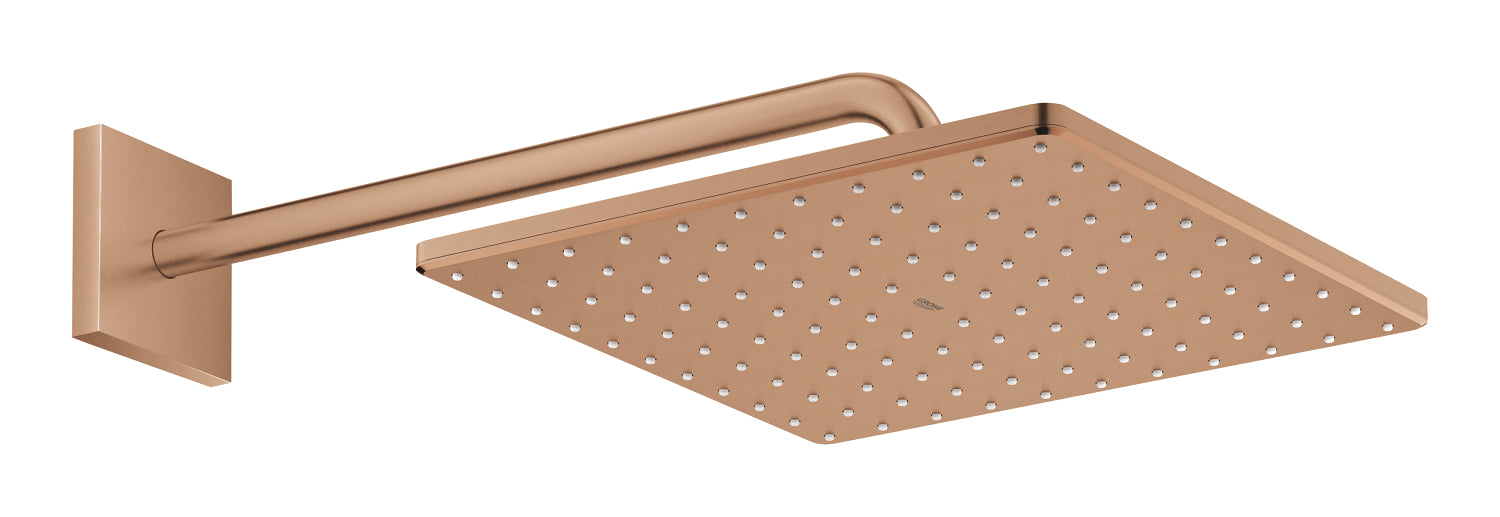Grohe Rainshower Mono 310 Cube Tepe Duşu Seti, 31 cm, Tek Akışlı, Fırçalı Bakır