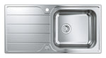 Grohe K500 Damlalıklı Tek Gözlü Eviye, Paslanmaz Çelik (Sağ-Sol Damlalıklı, 100x50 cm)