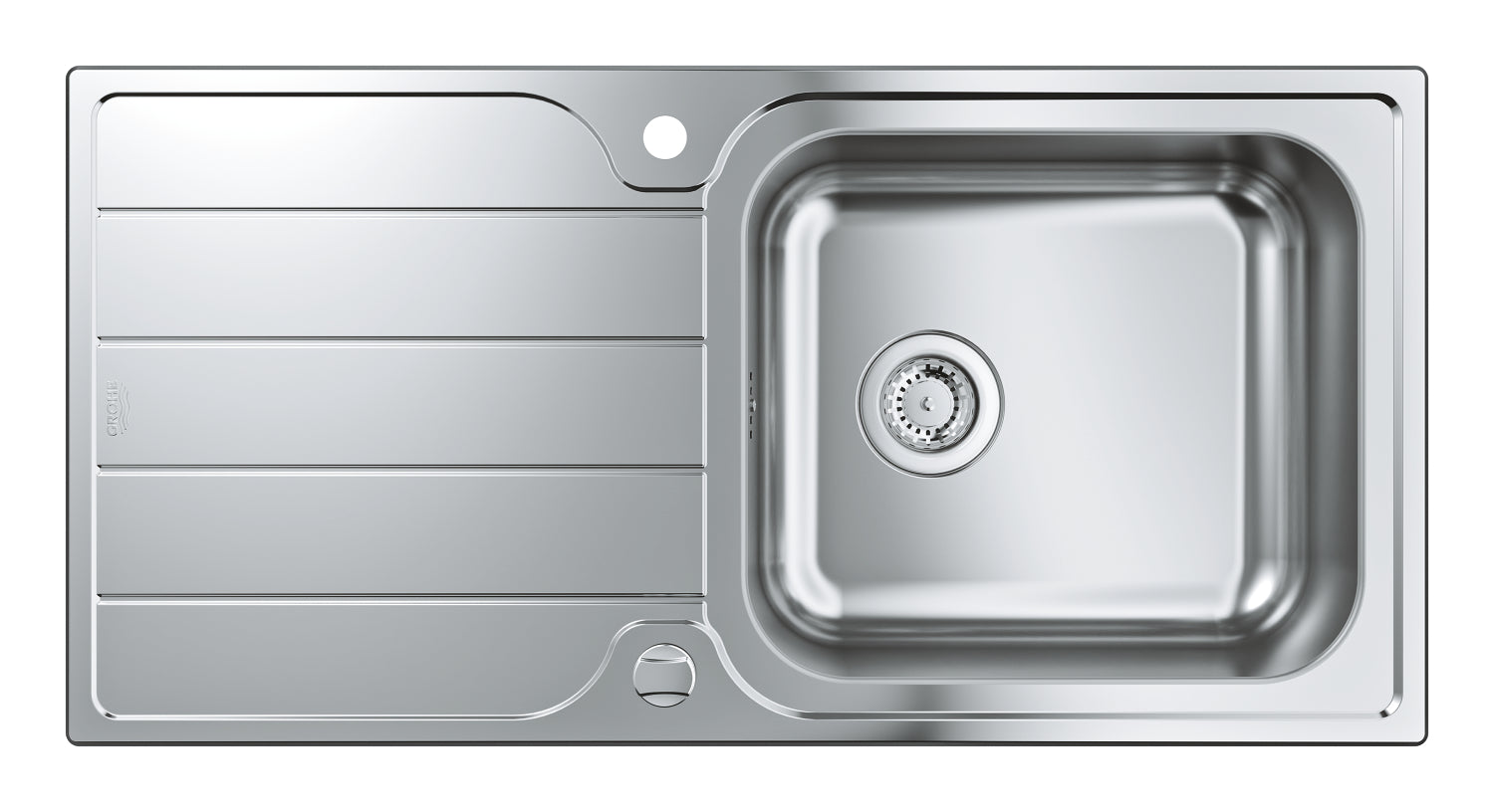 Grohe K500 Damlalıklı Tek Gözlü Eviye, Paslanmaz Çelik (Sağ-Sol Damlalıklı, 100x50 cm)
