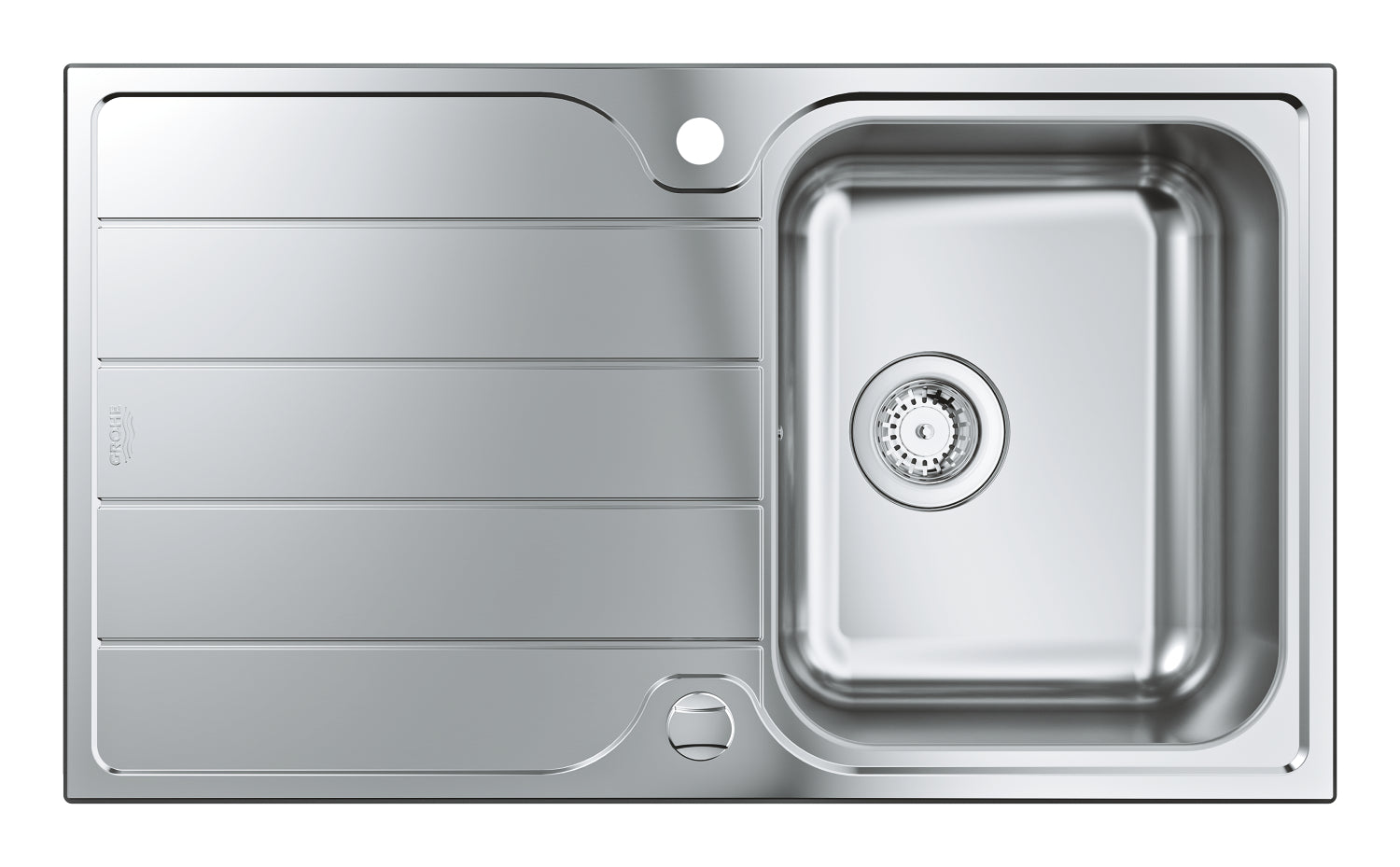 Grohe K500 Damlalıklı Tek Gözlü Eviye, Paslanmaz Çelik (Sağ-Sol Damlalıklı, 86x50 cm)