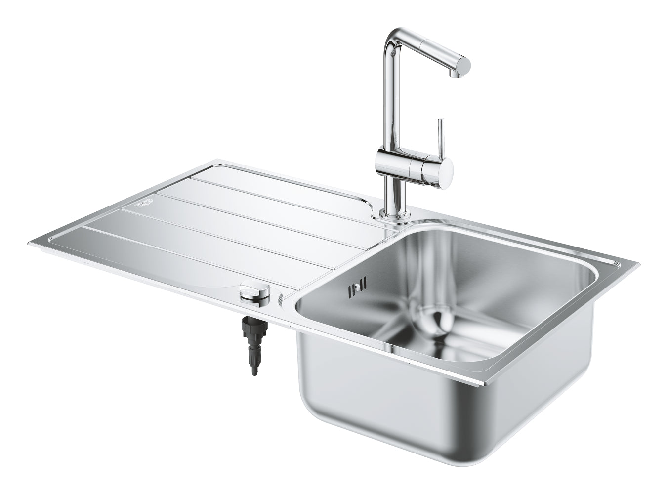 Grohe Minta El Duşlu Mutfak Bataryası ve Eviye Seti (Sağ-Sol Damlalıklı, 86x50 cm)