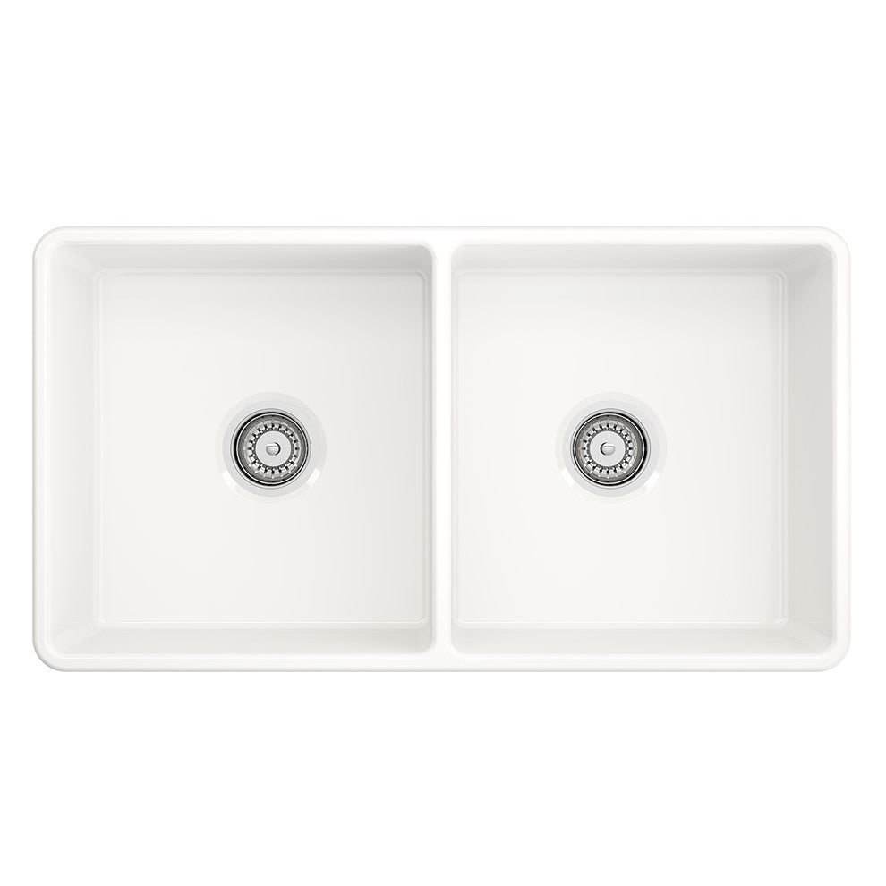 Bocchi Lavello 85 cm Çift Gözlü Mutfak Eviyesi Parlak Beyaz