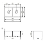 Bocchi Lavello 85 cm Çift Gözlü Mutfak Eviyesi Parlak Beyaz